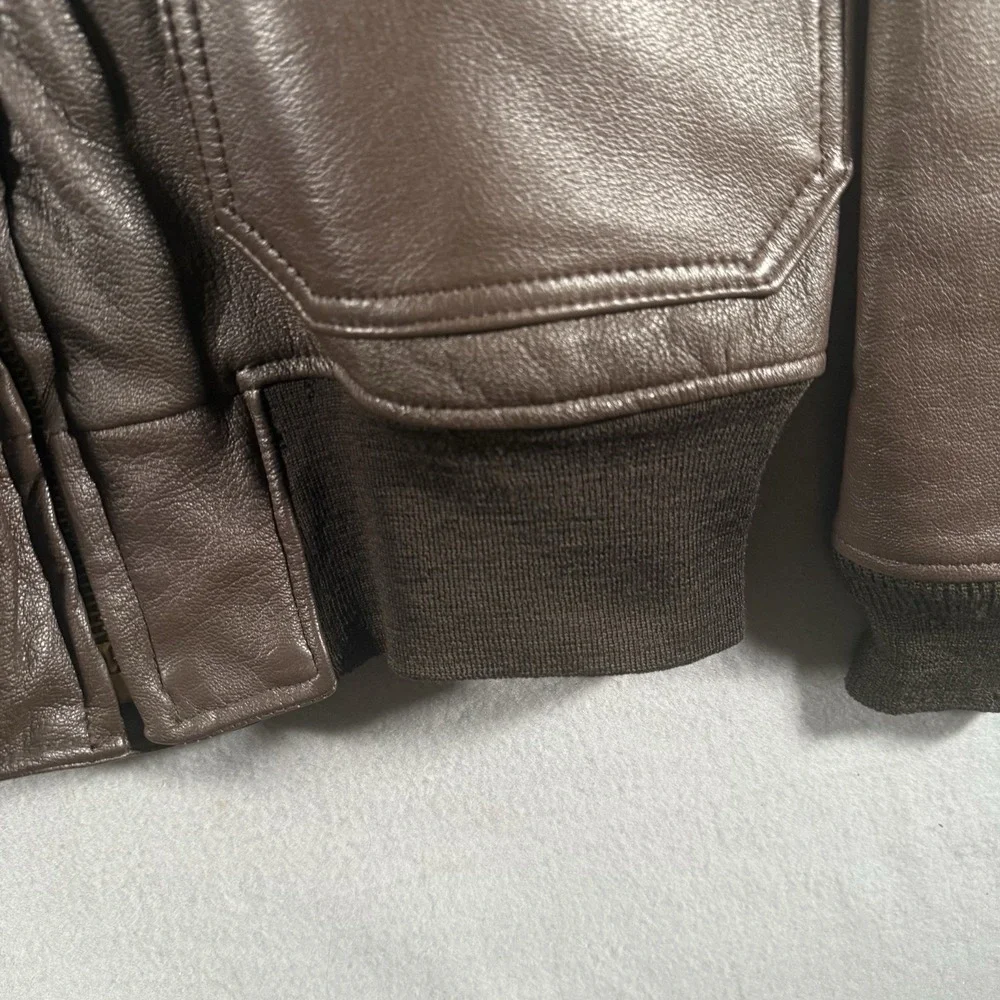Vintage 1971 Vietnam Era G1 Flight Jacket Brill Bros Brown Leather Bomber Men 42